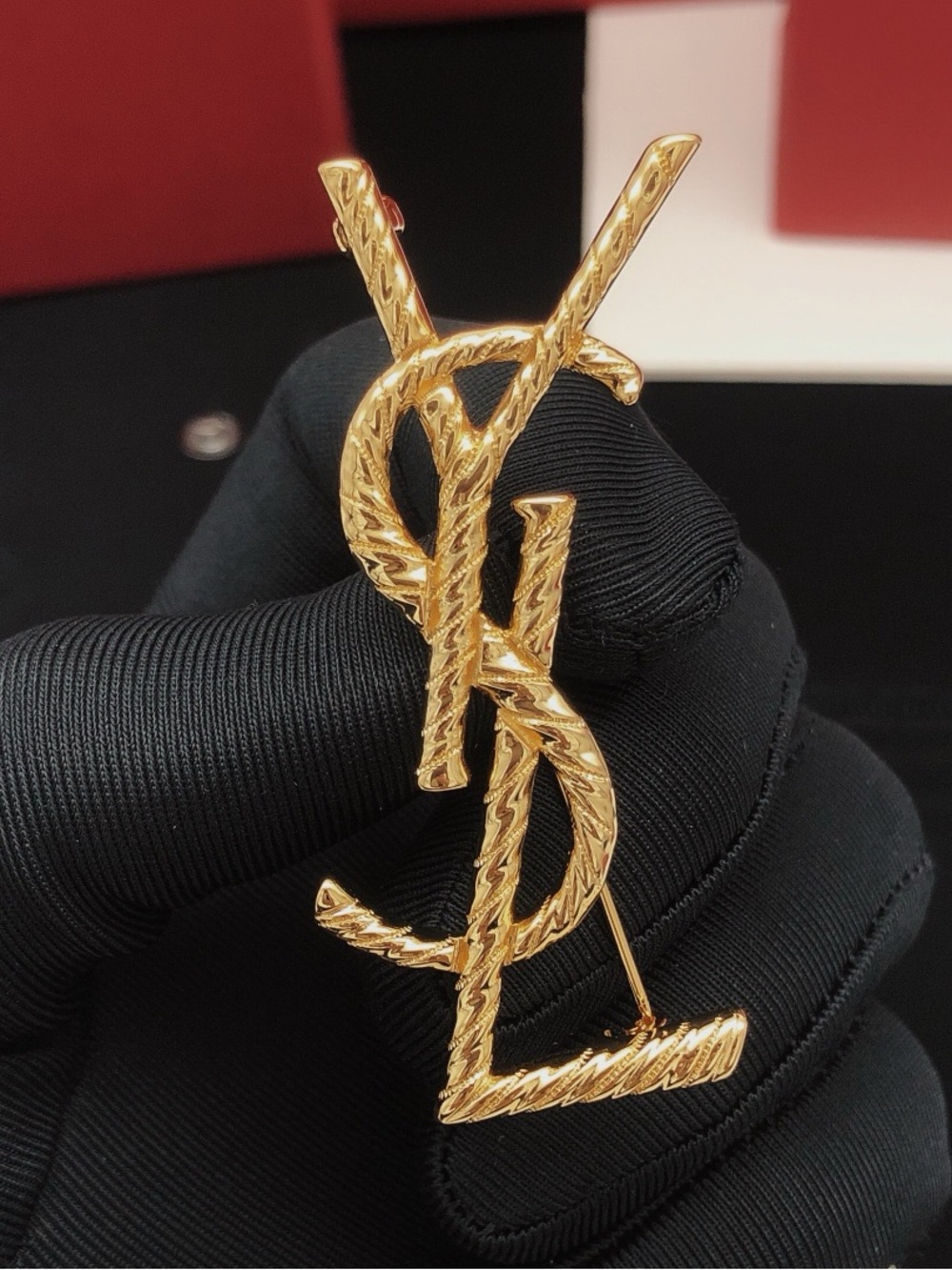 Gold-tone Monogram Art Pin - Designer-inspired Home Art Accent